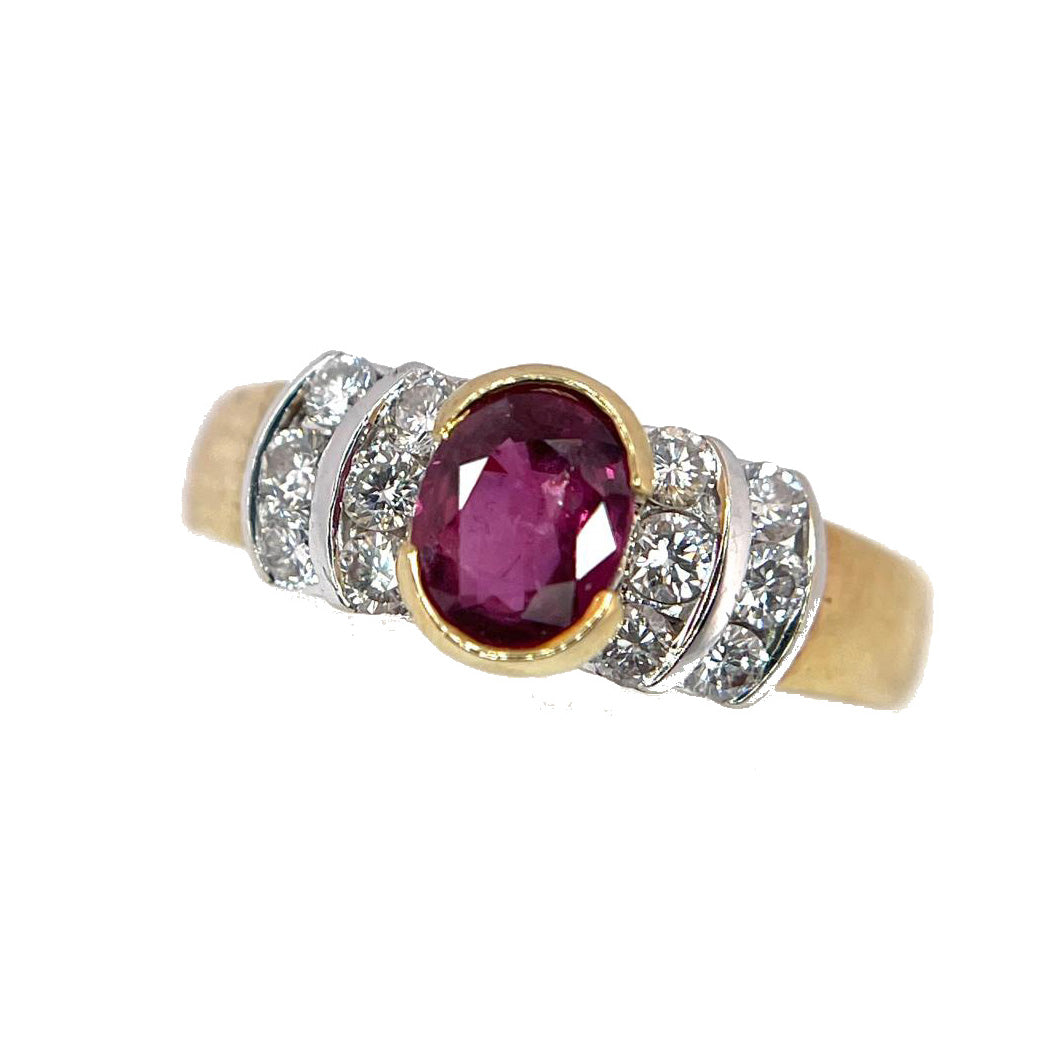 Capodagaglia Gold Gold Ring 18kt Ruby 0.72ct and diamonds