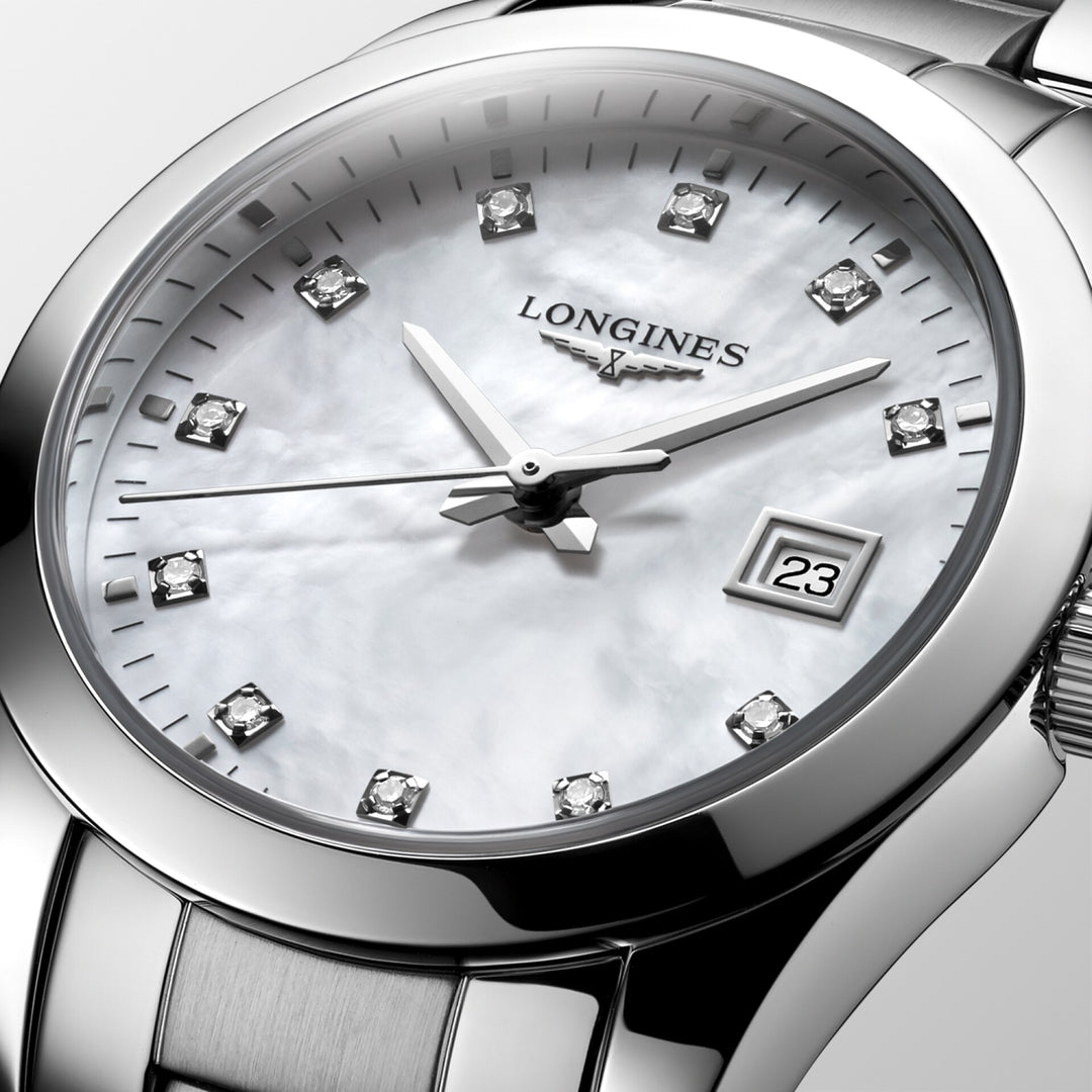 Longines Conquest Classic 29 мм Madreper Diamonds Quartz Steel L2.286.4.87.6