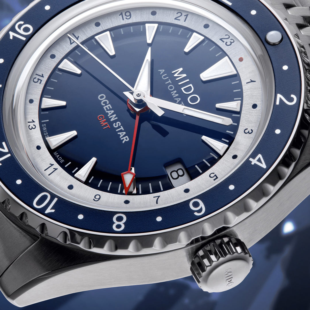 Mido часы Ocean Star GMT Special Edition 40mm синий автоматический сталь M026.829.18.041.00