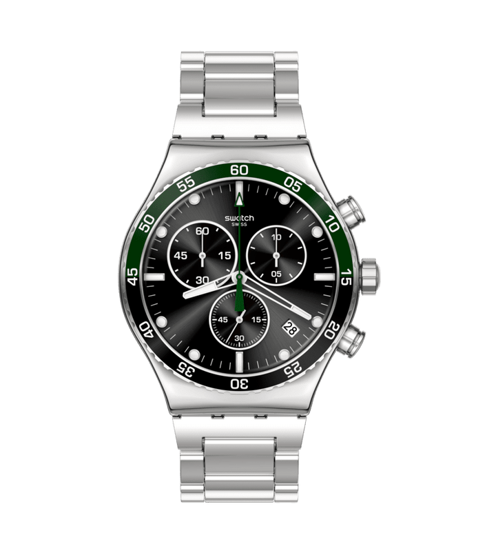 Swatch watch DARK GREEN IRONY Originals Irony Chrono 43mm YVS506G