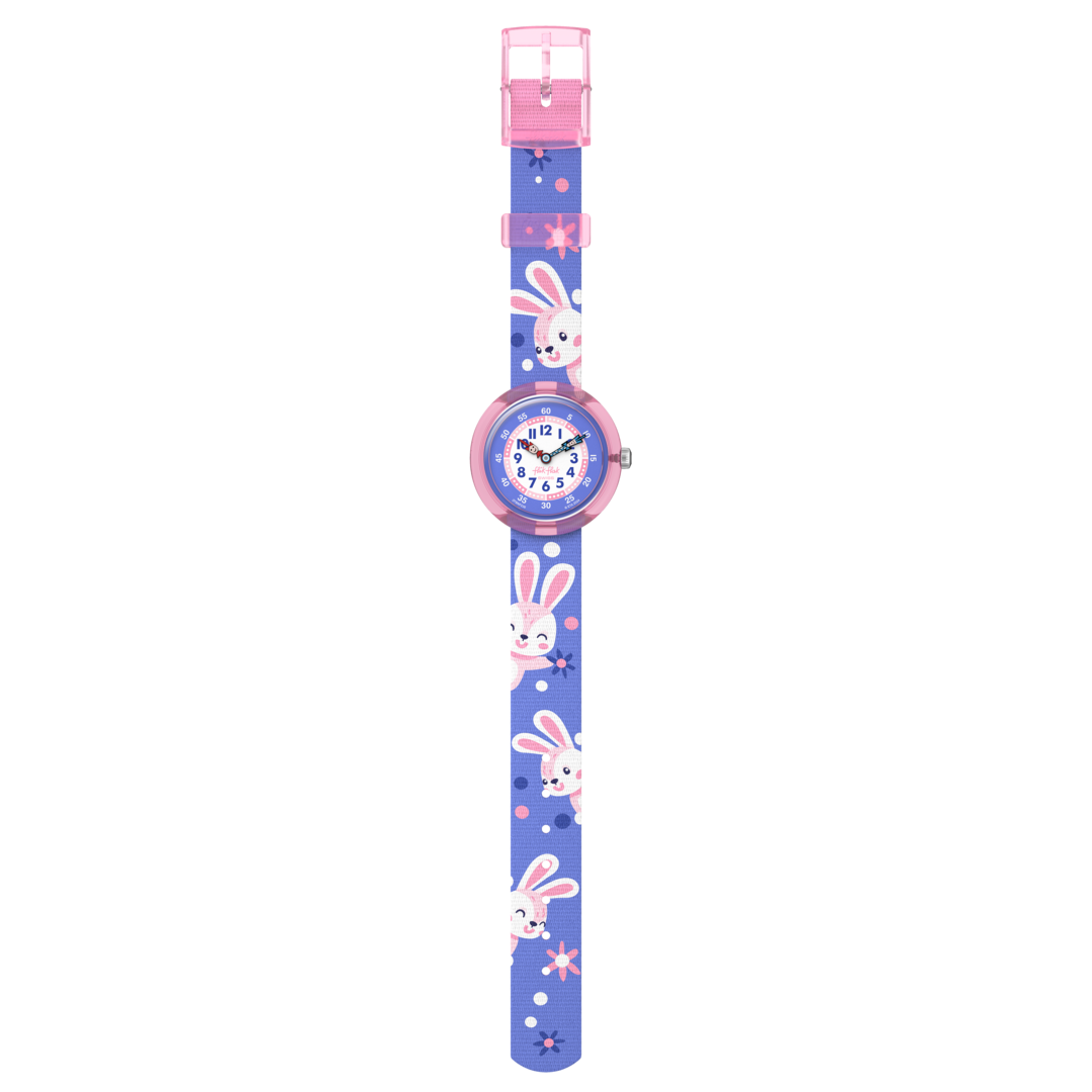 Flik flak peek-a-bunny friends fur-inver 32mm fbnp236 watch