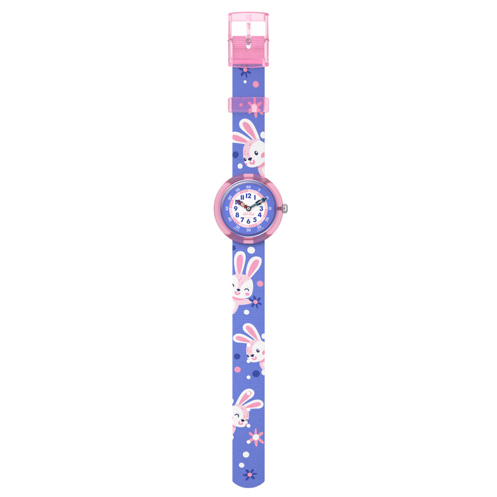 Flik flak peek-a-bunny friends fur-inver 32mm fbnp236 watch