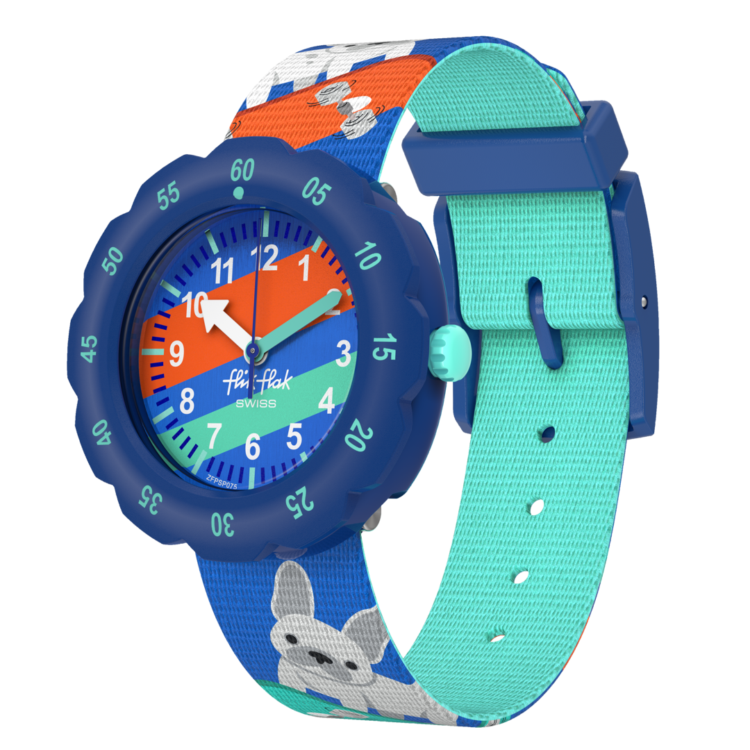 Flik Flak Skating Frenchie Fur-Ever 34mm FPSP075 watch