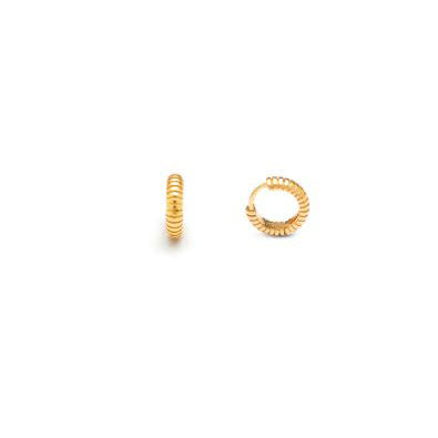 Giovanni Raspini Huggie Rigati Silver 925 Earrings Pvd Gold Gold 18kt 11964