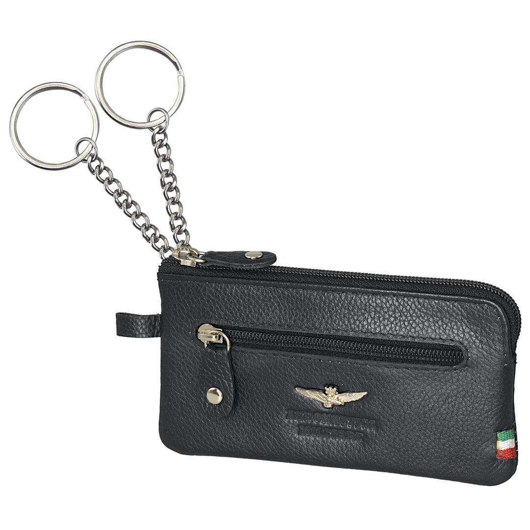 Air Force military keychain with rings and splesi leather cars am107-ne