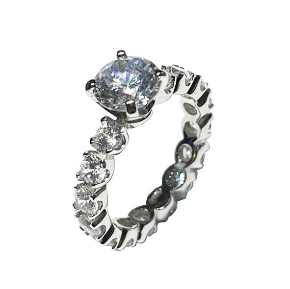 AP Coral anello Hollywood Diva Style argento 925 finitura rodio cubic zirconia AN109BN - Capodagli 1937