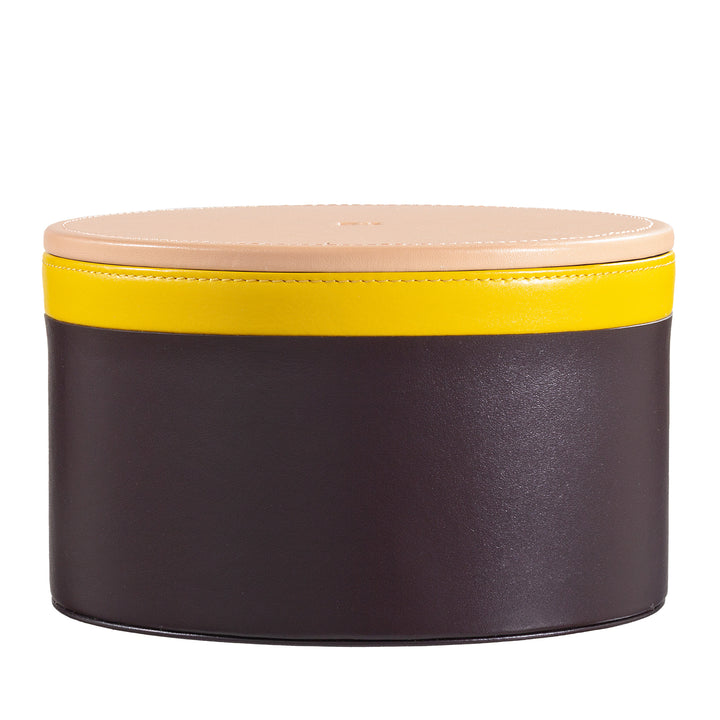 DUDU in Design leather jar of furniture, storage with 10x10cm lid, crooked pod holder.