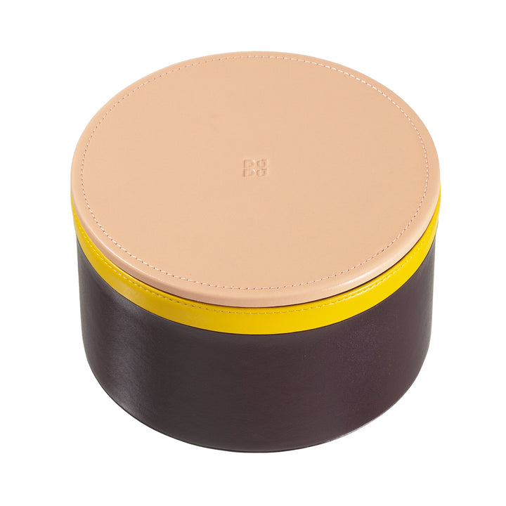 DUDU in Design leather jar of furniture, storage with 10x10cm lid, crooked pod holder.