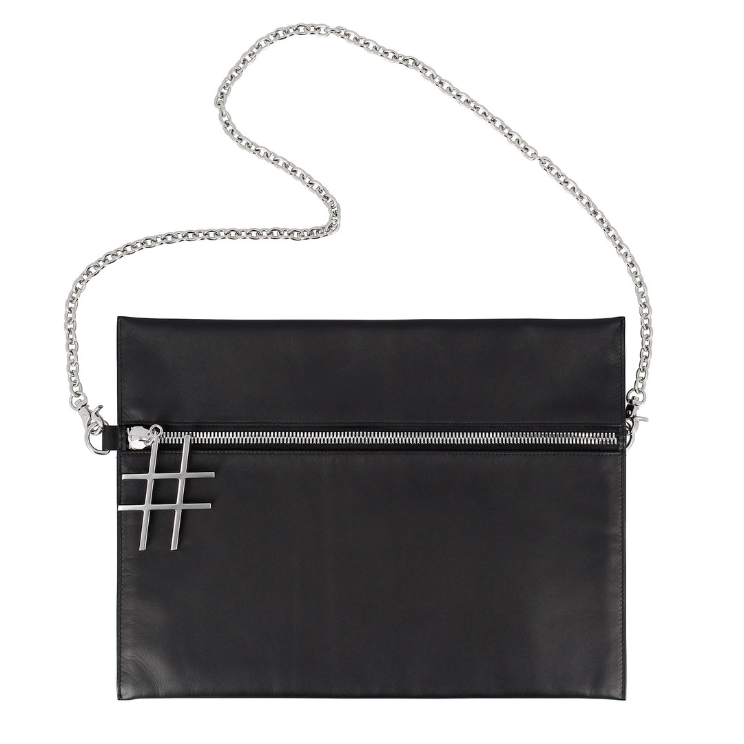 DUDU black shoulder bag woman leather with elegant thin design chain with zip zipper