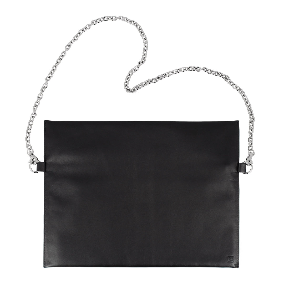 DUDU black shoulder bag woman leather with elegant thin design chain with zip zipper