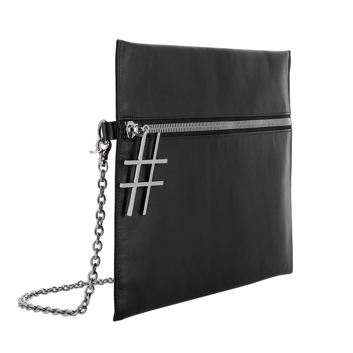 DUDU black shoulder bag woman leather with elegant thin design chain with zip zipper