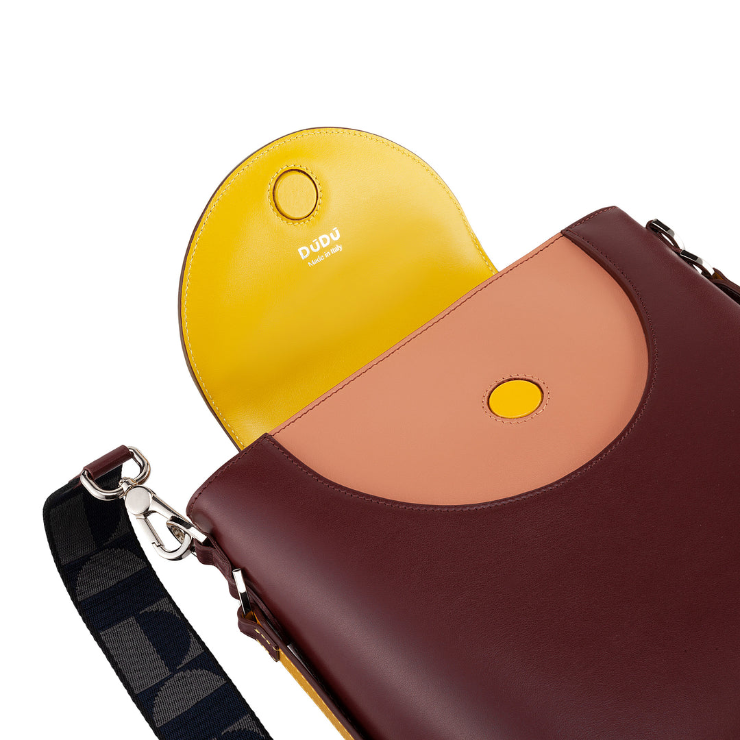Dudu women's bucket bag with Made in Italy leather shoulder strap shoulder bag, magnetic flap