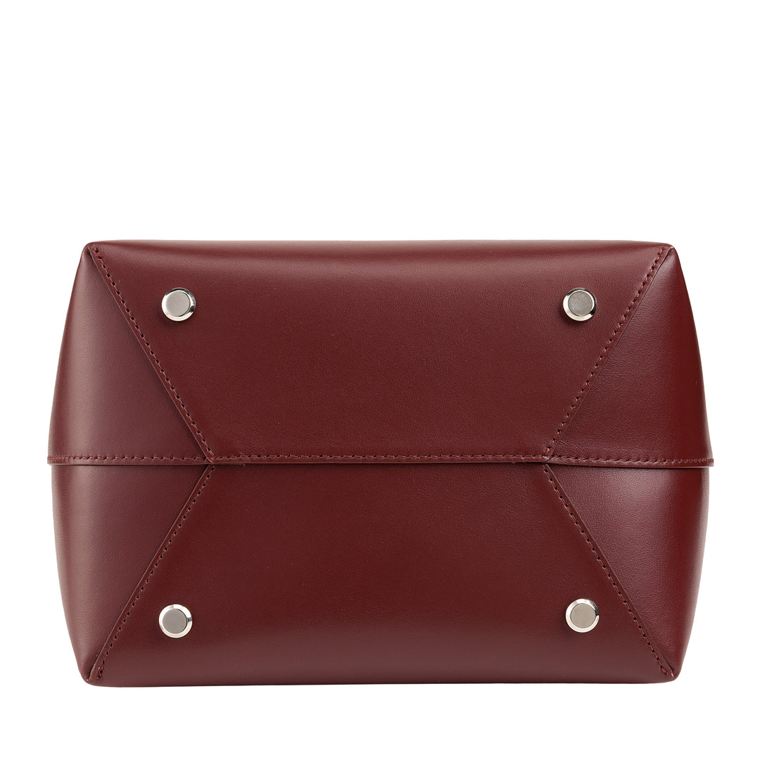 Dudu women's bucket bag with Made in Italy leather shoulder strap shoulder bag, magnetic flap