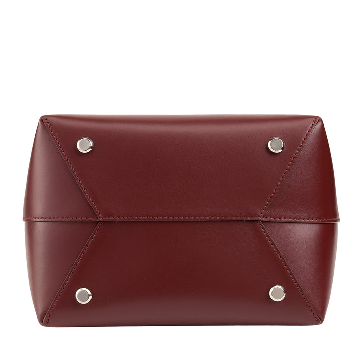 Dudu women's bucket bag with Made in Italy leather shoulder strap shoulder bag, magnetic flap