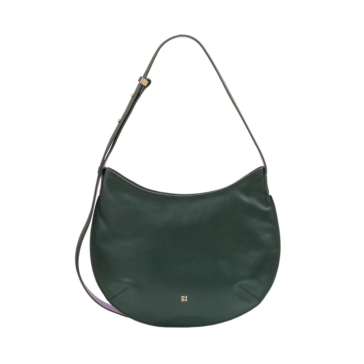 DUDU shoulder bag medium woman in real leather, hobo bag with adjustable shoulder strap, shoulder bag with zip zip