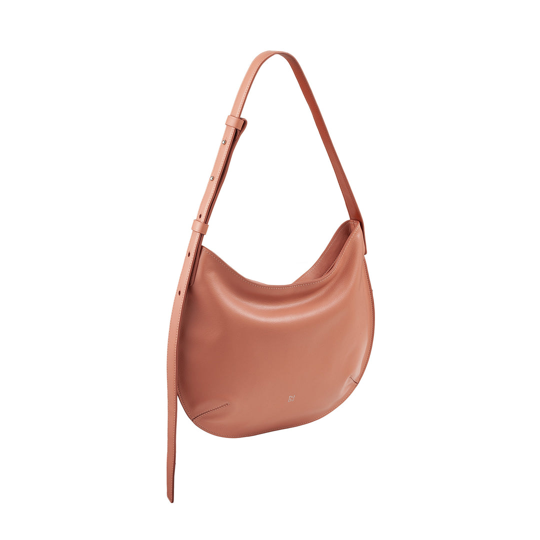 DUDU shoulder bag medium woman in real leather, hobo bag with adjustable shoulder strap, shoulder bag with zip zip