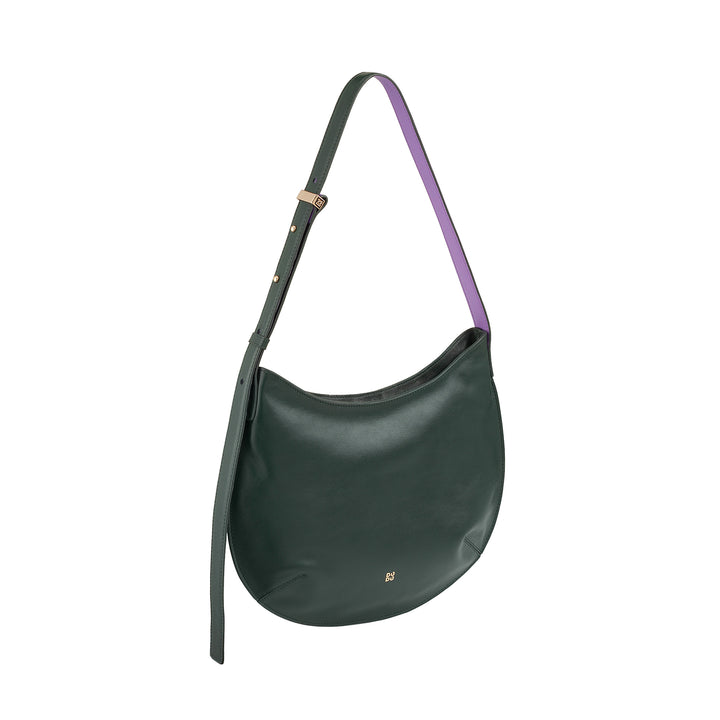 DUDU shoulder bag medium woman in real leather, hobo bag with adjustable shoulder strap, shoulder bag with zip zip