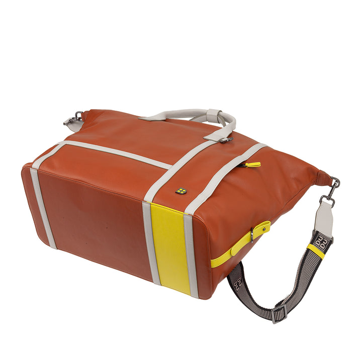DUDU leather bag for tennis gym, 28 liters, limited edition, detachable shoulder strap, zipper closure, travel weekends, leather sports bag