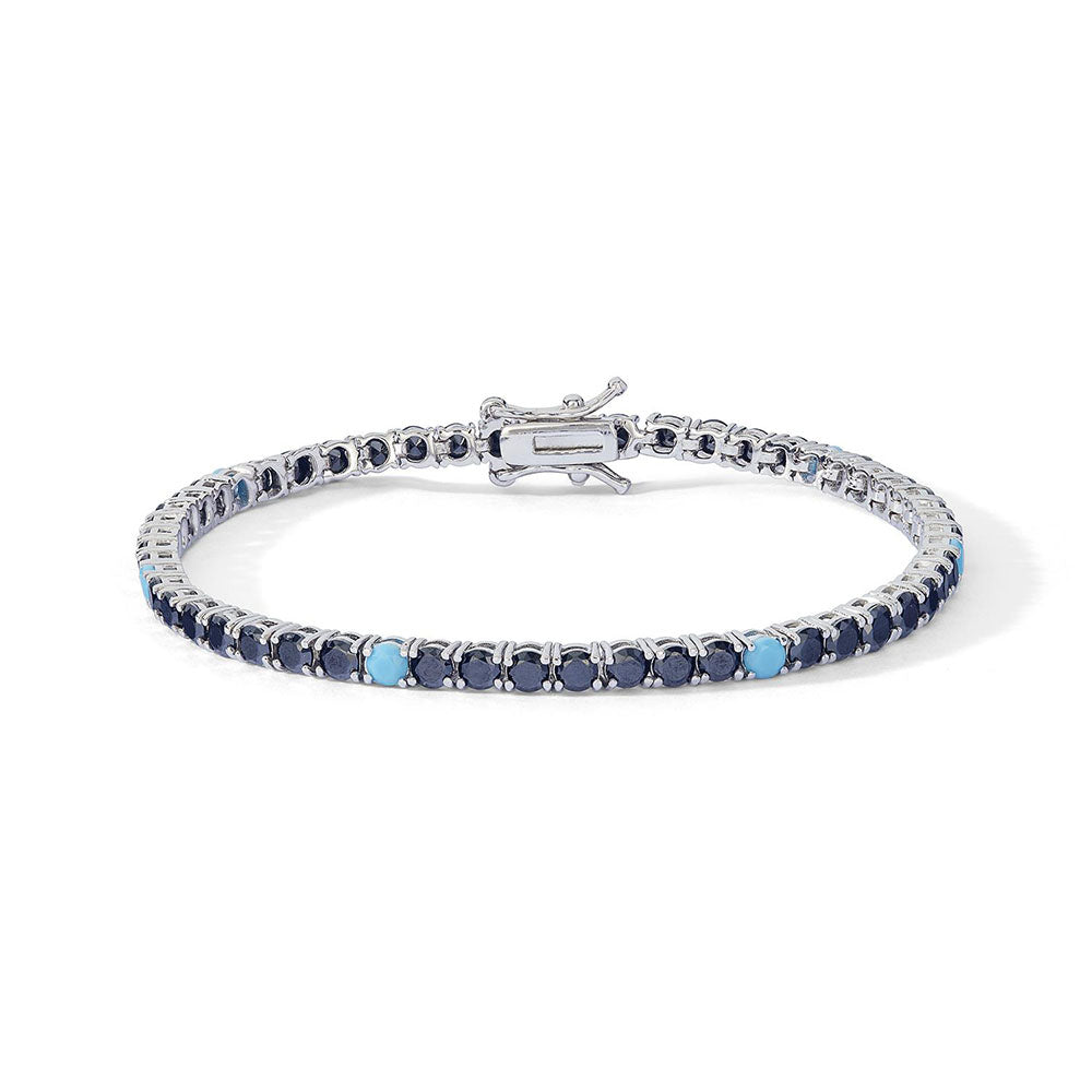 Comete Silver Tennis Bracelet 925 Turquoise Zirconi UBR 1253 M20