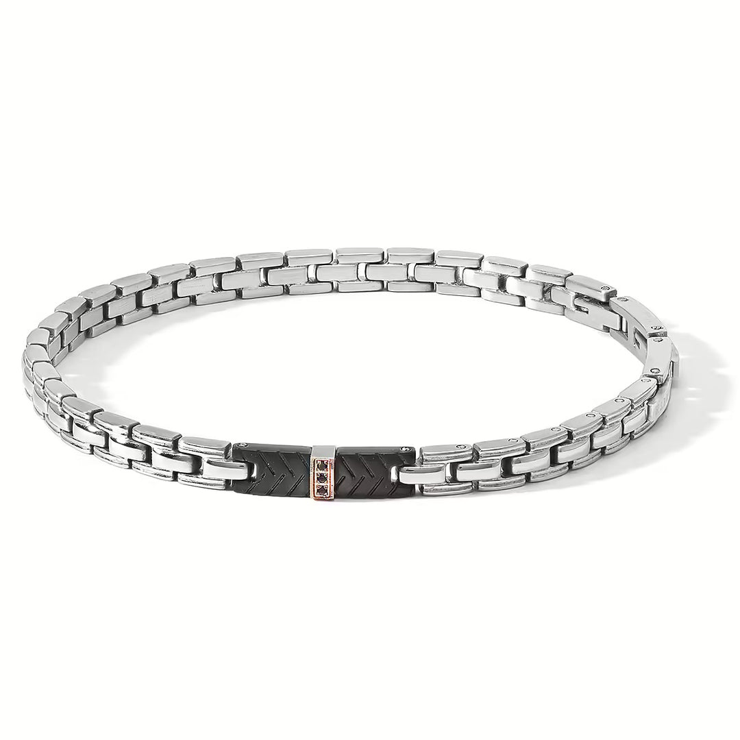 Comete Bracelet Faces Steel Pvd заканчивает Rosa и Black Zirconi UBR 1184