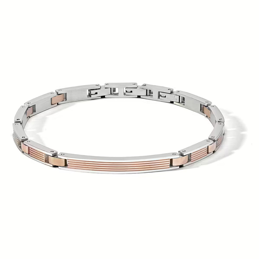 Comet bracelet Texture steel finish PVD rose gold UBR 1170