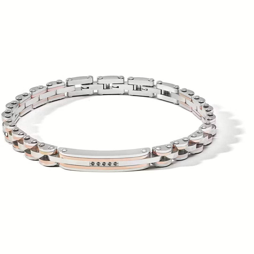 Comete Zip Bracelet Steel Pinishes Pvd Золотой розовый циркони UBR 1173