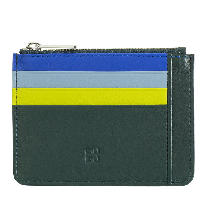 DUDU sachet Credit cards in real colorful leather wallet with zip