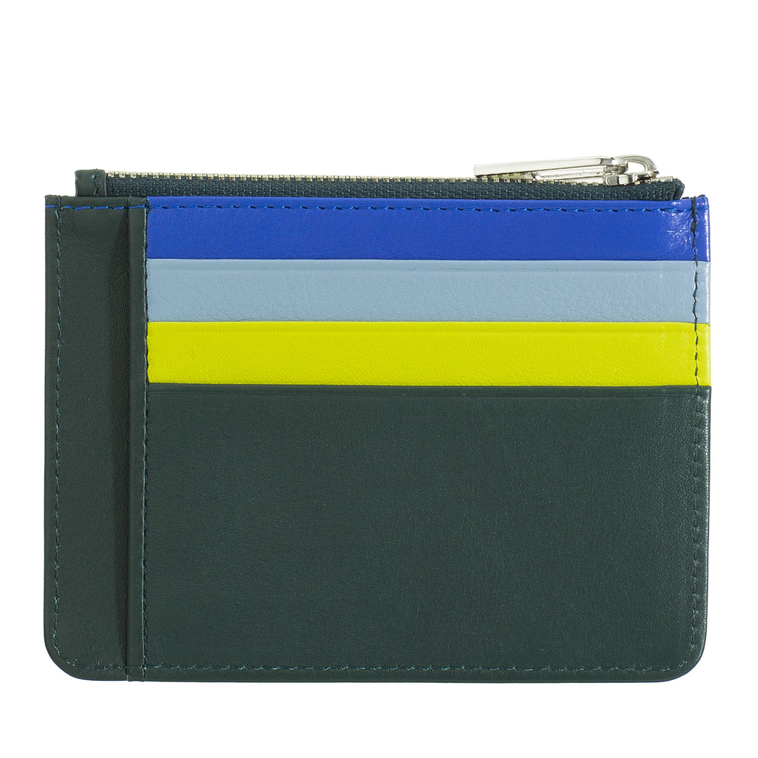 DUDU sachet Credit cards in real colorful leather wallet with zip