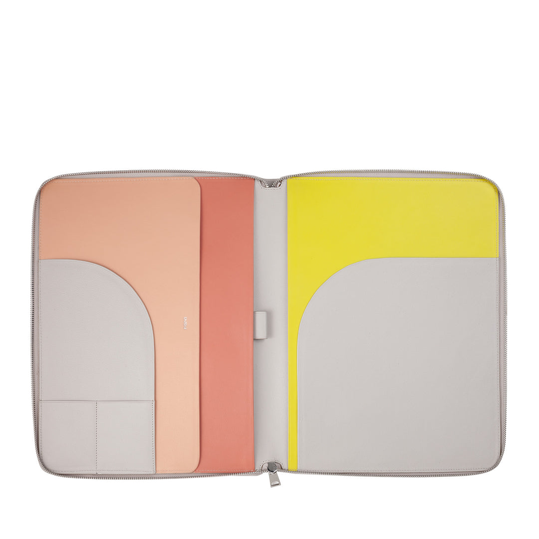 Dudu Cable Cable Cable A4 кожа в кожаном держателе TAG TAG Multi -Color Ipad Taps Taps с Zip