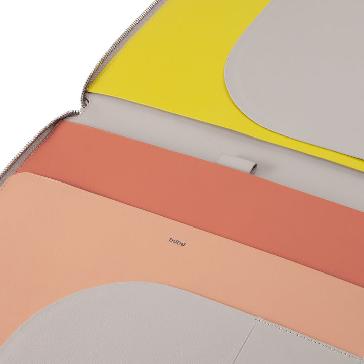 Dudu Cable Cable Cable A4 кожа в кожаном держателе TAG TAG Multi -Color Ipad Taps Taps с Zip