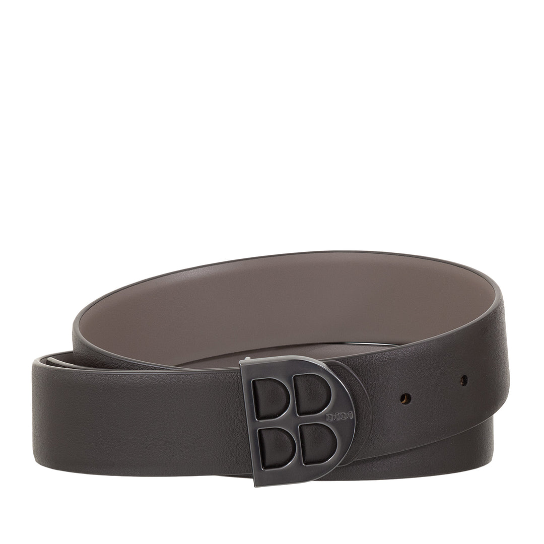 Dudu belt reversible in real two -tone skin, made in Italy, Double Face, H 35mm, with personalized buckle