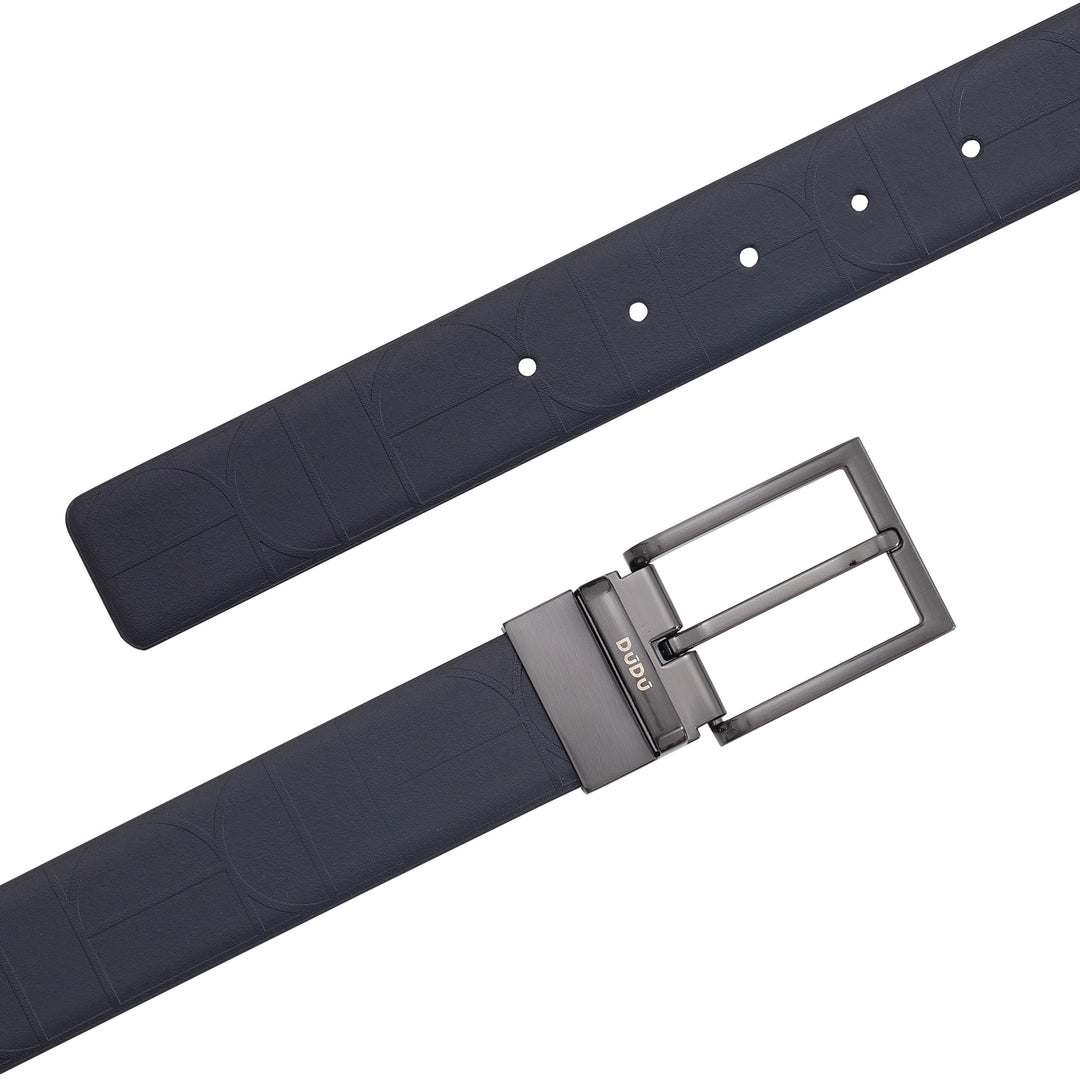 DUDU reversible belt man in leather, made in Italy, adjustable and with swivel buckle, skin with a printed side and a smooth side