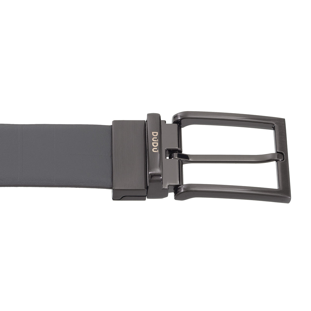 DUDU reversible belt man in leather, made in Italy, adjustable and with swivel buckle, skin with a printed side and a smooth side