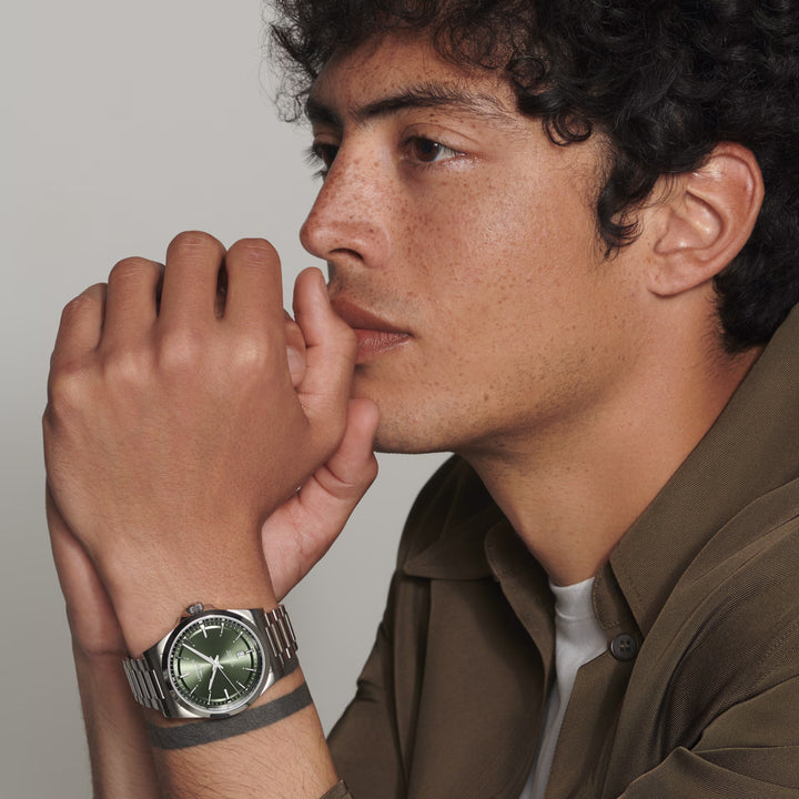 Longines Conquest 2023 41 мм часов с зеленой автоматической сталью L3.830.4.02.6