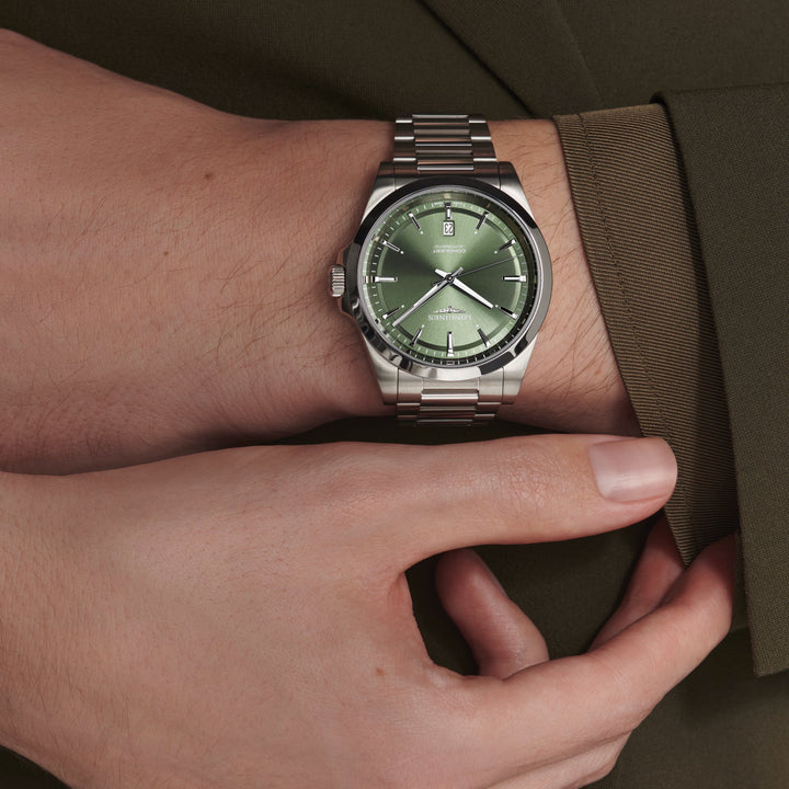 Longines Conquest 2023 41 мм часов с зеленой автоматической сталью L3.830.4.02.6