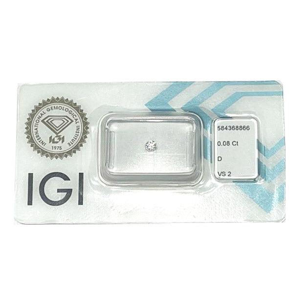 IGI diamante in blister certificato taglio brillante 0,08ct colore D purezza VS 2 - Capodagli 1937