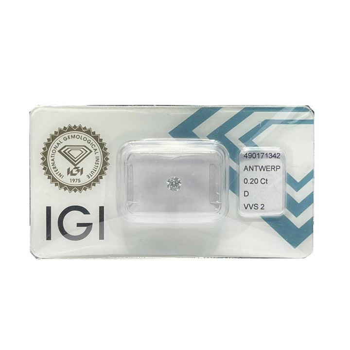 IGI diamante in blister certificato taglio brillante 0,20ct colore D purezza VVS 2 - Capodagli 1937