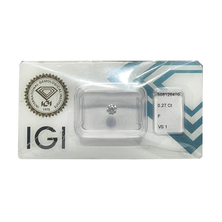 IGI diamante in blister certificato taglio brillante 0,27ct colore F purezza VS 1 - Capodagli 1937