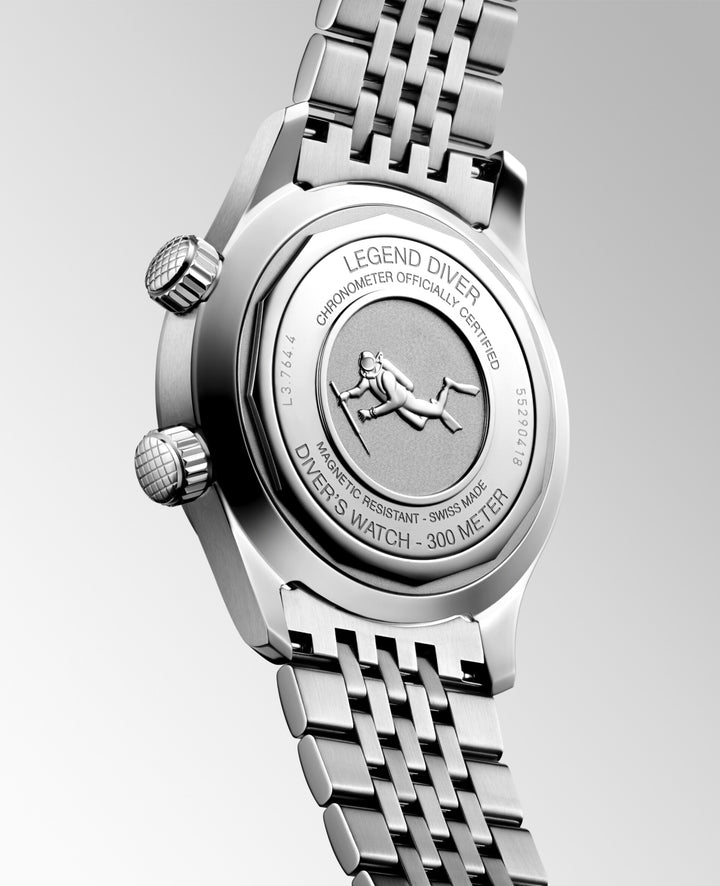 LONGINES LEGEND DIV 38MM WATCH AUTOMATIC WHITE STEEL L3.764.4.99.6