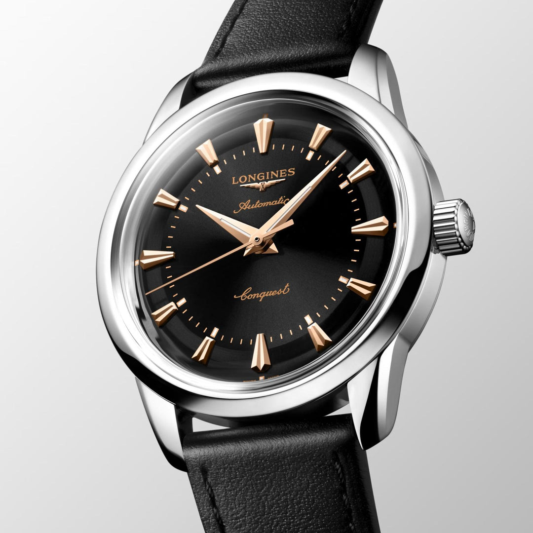 Longines orologio Conquest Heritage 38mm nero automatico acciaio L1.649.4.52.2 - Capodagli 1937