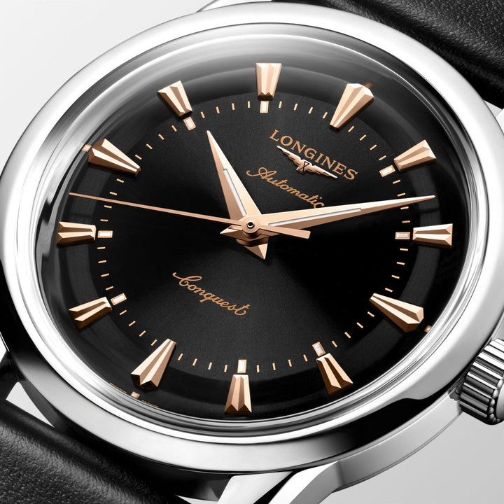 Longines orologio Conquest Heritage 38mm nero automatico acciaio L1.649.4.52.2 - Capodagli 1937
