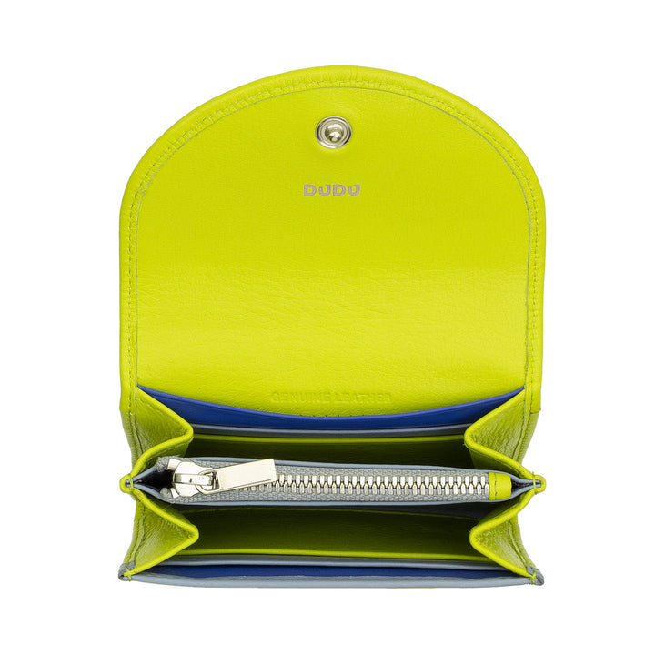 Slim Slim Portfolie Dudu Mini Mini в коже вера с держателем на молнии, закрытием кнопки, компактными цветными кошельками