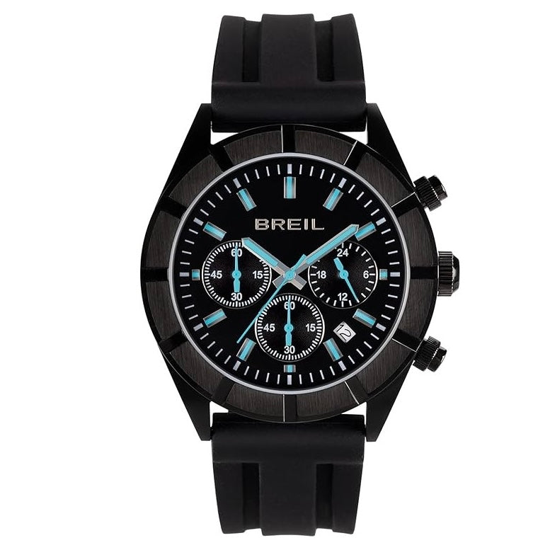 Breil watch b 12 h chrono 42mm black quartz steel finish pvd black tw2099