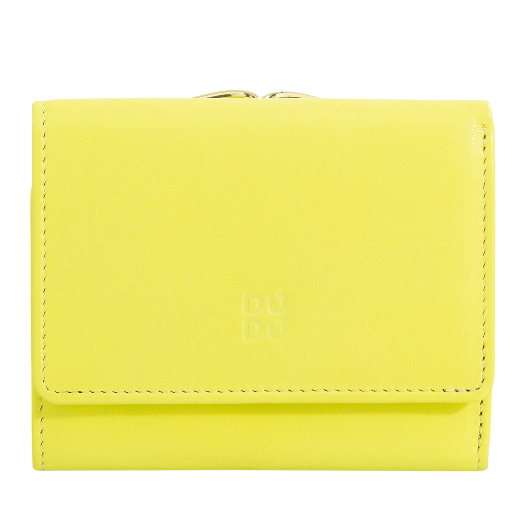 DUDU WOMEN SMALL IN RFID WOMEN'S LEATHER WITH ACCAMONE CLIC CLAC COMPACT 6 CARD CARD CARD