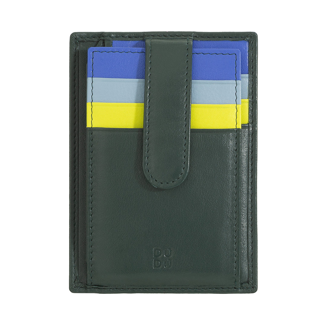 DUDU Credit Card holder in Slim Men's Slim Men Woman Multicolor Leather With 9 Slot and Safety Closure