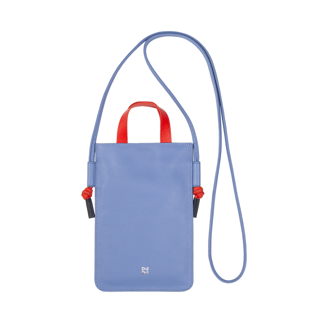 DUDU shoulder bag for real leather mobile phone, smartphone holder with an elegant shoulder neck, a colorful phone bag