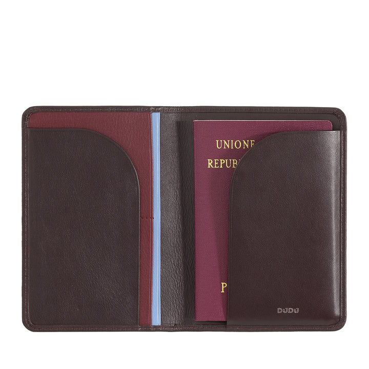 Dudu Case Porta Passport в Travel Leather с защитой RFID и держателем кредитной карты