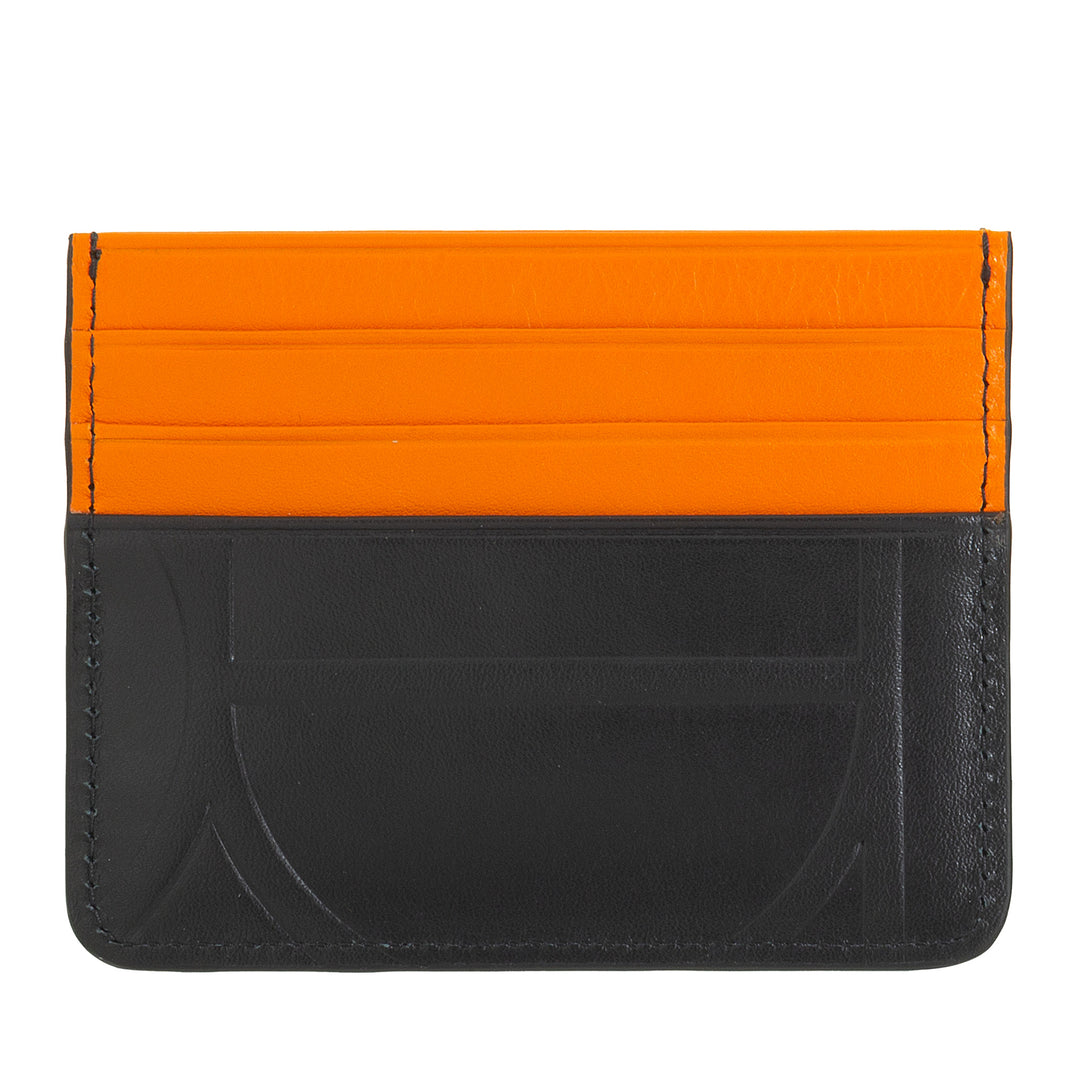 DUDU credit card holder in printed leather, compact and pocket thin -ray - light, elegant and functional, perfect for pocket or bag