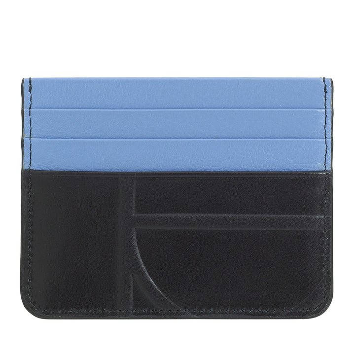 DUDU credit card holder in printed leather, compact and pocket thin -ray - light, elegant and functional, perfect for pocket or bag