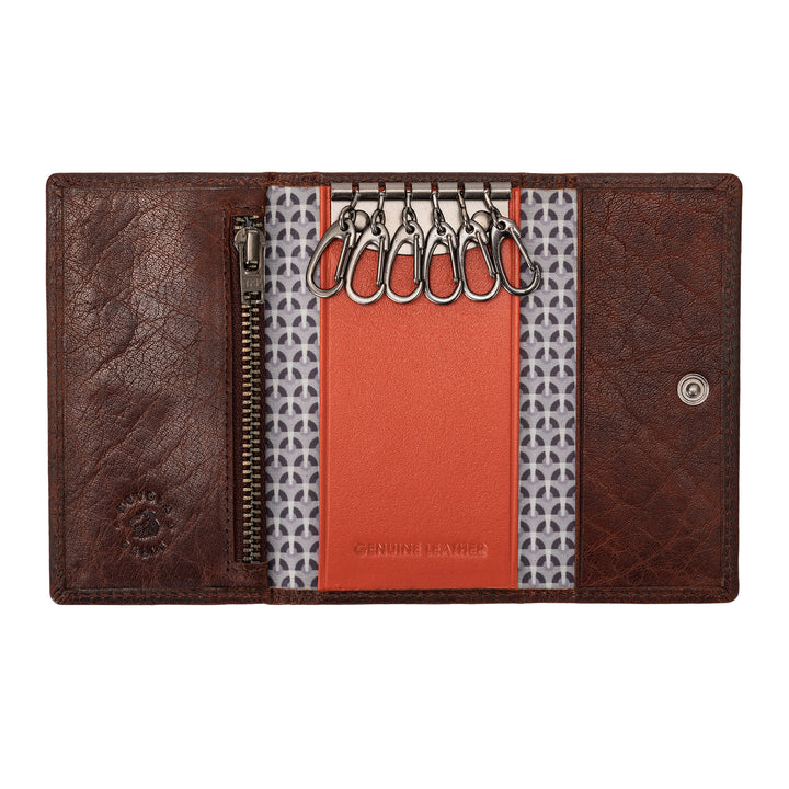 Nuvola Leather Cheechain Man в реальных 6 крючках с кнопкой и внутренним карманом и карманом на молнии и карманом